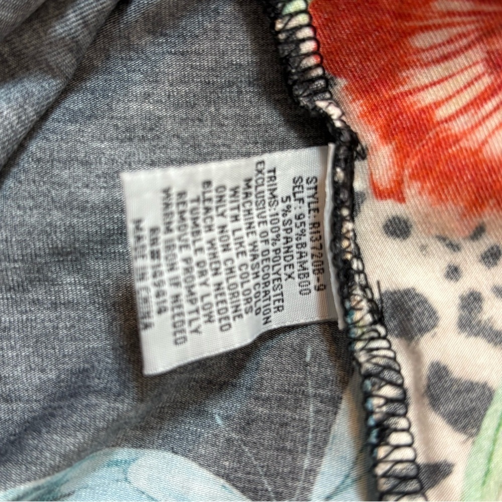 Johnny Was Leopard Print Floral Hem Women's Top - Picture 6 of 10